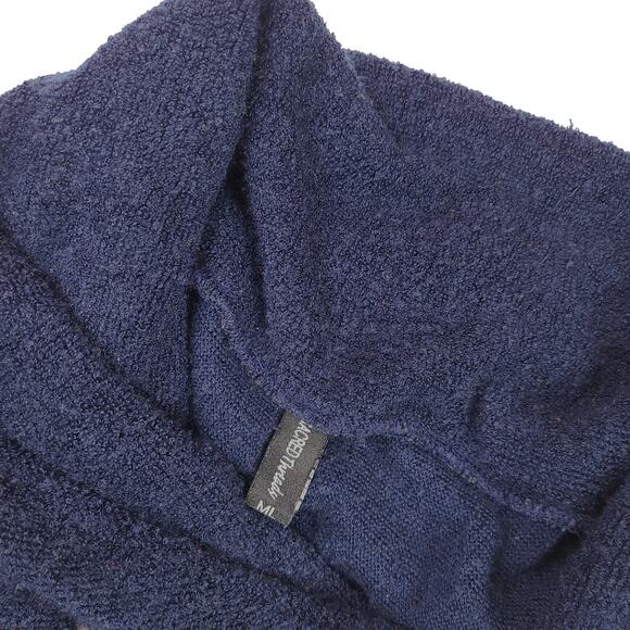 Sacred Threads Cardigan Sweater Size Medium Large Blue Knit Asymmetric - Picture 3 of 5